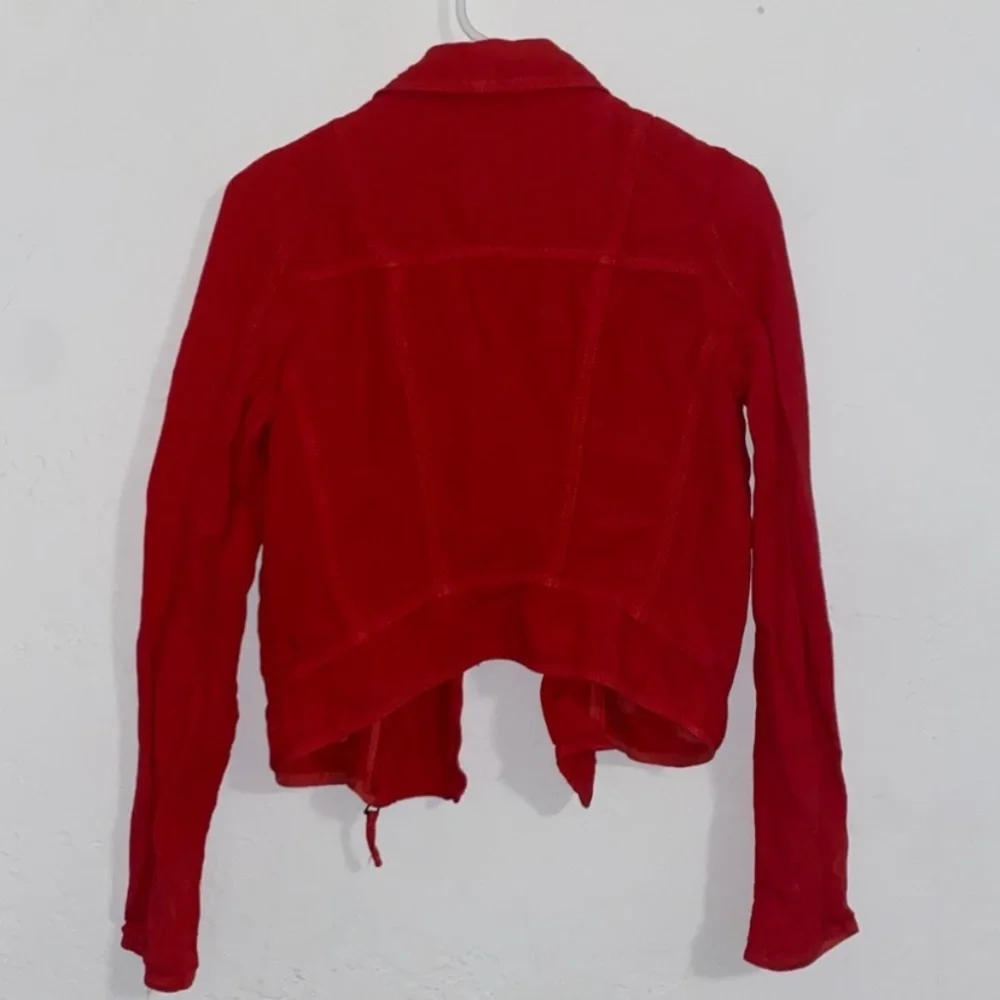 Lucky Brand Red Linen Moto Jacket - Picture 3 of 3